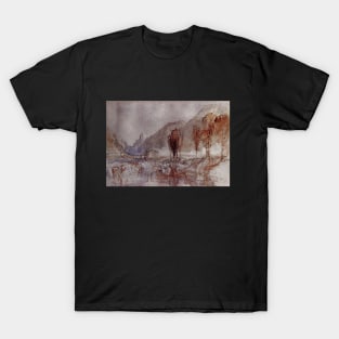 A Distant Castle with Poplar Trees beside a River T-Shirt